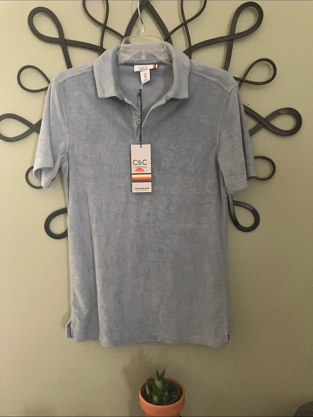 C&C California Light Blue Terry Polo Shirt